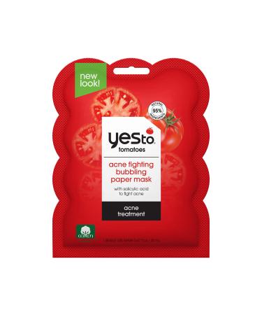 Yes To Tomatoes Bubbling Paper Masks For Breakout Prone Skin Vegan & Cruelty Free 1-Pack