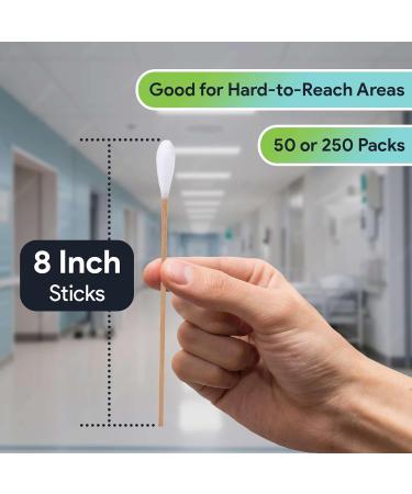 Buy 50 Biodegradable Long Cotton Swabs - Eco-Friendly 8 Inch Q Tips for Eyes Ears & Makeup - Lint Free Birchwood & Cotton - Buy Online on SooperMarket.com
