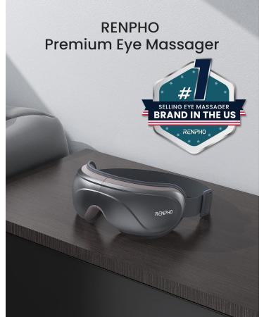RENPHO Eye Massager with Heat, Vibration & Compression | Bluetooth Music, Rechargeable, Ideal for Relaxing Eye Strain, Dark Circles, Dry Eyes | Improve Sleep | Gray - Buy Online on SooperMarket.com