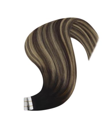 Youngsee Real Hair Tape Extensions - Balayage Ombre #1B/4/27 55cm 50g 20pcs - Smooth Remy Real Hair - Buy Online on SooperMarket.com