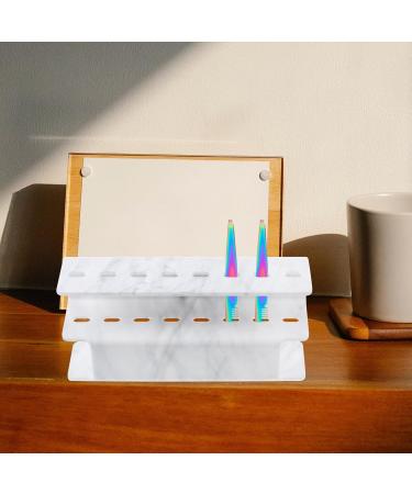 Cabilock Acrylic Tweezers Holder Lash Extension Supplies Tweezer Holder Stand Lash Extension Supply Stand Makeup Brush Holder Tweezers Storage Holder 8 Holes White - Buy Online on SooperMarket.com
