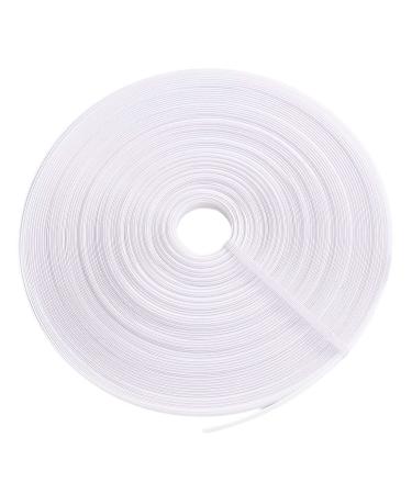 Abbaoww 8mm 50 Yards Polyester Boning for Sewing, Through Low Density Boning for Corset Wedding Dress Bridal Gowns Lingerie Nursing Cap, White White 8 mm