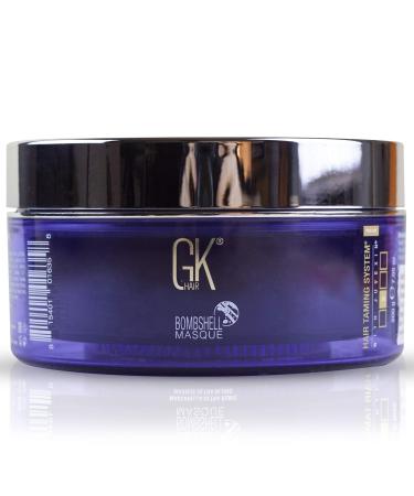 Global keratin Ultra Blonde Bombshell Mask (200g/7.5oz) Semipermanente Long -lasting hair tinting color pigments moisturizing styling and color mask for all hair types Unisex - by GKhair 200 g (1 Pack) Ultra Blonde