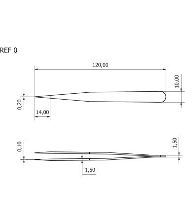 Rubis Tech Precision Tweezers - 120mm Ultric Technical Straight Point 0.1/0.2mm Anti-timing Acid-Resistant | International Shipping - Buy Online on SooperMarket.com