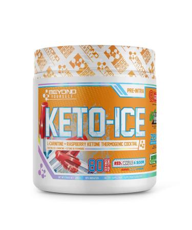 Beyond Yourself - Keto-Ice | Stimulant-Free Thermogenic Fat Burner | Advanced Metabolism Booster Energy Enhancer & Weight Management | Formulated with L-Carnitine & Raspberry Ketone | Red White and Boom