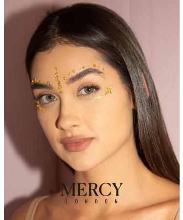 Gwen Gold Bindis | MERCY LONDON Crystal Indian Bindi Face Jewels in Gold & Silver - Shop Now for Unique Face Jewelry - Buy Online on SooperMarket.com