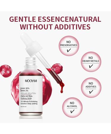 AHA 30% + BHA 2% Peeling Solution - Anti-Acne Serum & Chemical Peel for Face | BHA Liquid Exfoliant for Blemishes & Wrinkles - 1 Floz - Buy Online on SooperMarket.com
