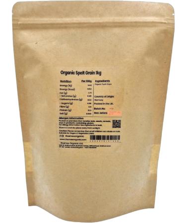 Thames Organic Spelt Grain Nutty & Hearty Versatile Whole Grain for Baking & Cooking Organic & Non-GMO Rich in Plant Protein & Fiber - Ideal for Vegan Vegetarian Diets 1kg - Buy Online on SooperMarket.com