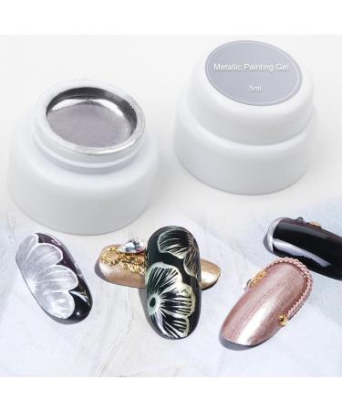 Metallic Painting Gel - 3PC Mirror Metallic Nail Polish - 3D Metal Painting Gel Reflective High Shine Nail Polish - Super Glossy Soak off UV/LED Nail Gel (Silver Gold Rose Gold) - Buy Online on SooperMarket.com