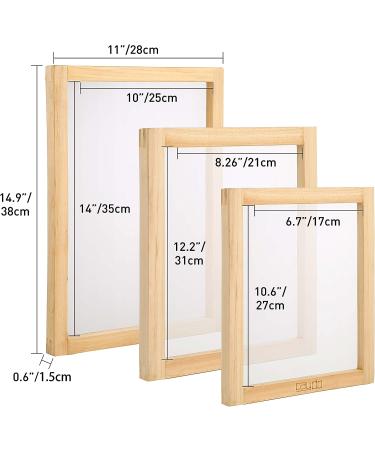 Caydo 24 Pieces Screen Printing Kit with Wood Frames, Mesh, Squeegees, Inkjet Film, and Masking Tape - Buy Online on SooperMarket.com