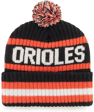 47 Baltimore Orioles Bering Cuff Knit Beanie - Black Team Color Logo | Men's & Women's Stretch Fit - Buy Online on SooperMarket.com