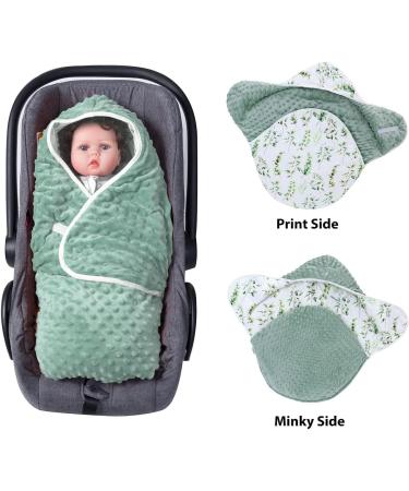 Baby Blanket Swaddle Wrap Winter for Boys Girls | Soft Thick Infant Sleeping Wrap | Warm Unisex Receiving Blankets 6-12 Months (Green Leaves) - Buy Online on SooperMarket.com
