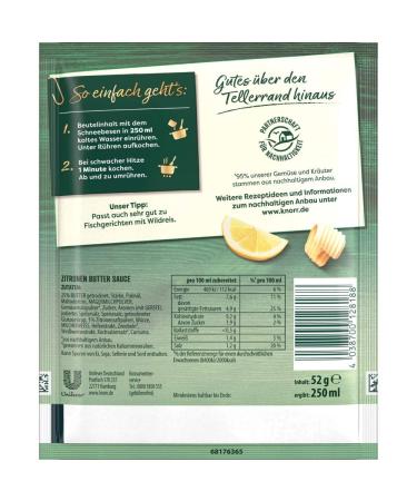 Buy Knorr Gourmet Sauce Lemon Butter - 10 Pack (10 x 250 ml) | International Shipping Available - Buy Online on SooperMarket.com