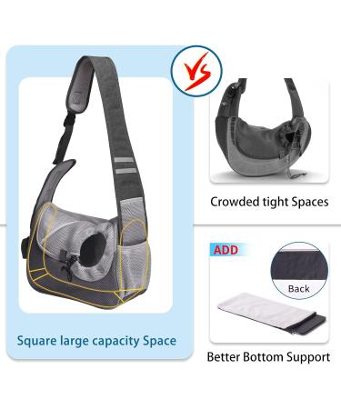 Adjustable Dog Sling Carrier for Small Dogs/Cats 5-10lbs - Hands-Free Puppy Front Pouch with Soothing Bottom Support - Soft Padded Shoulder Bag for Travel & Outdoor Activities - Buy Online on SooperMarket.com