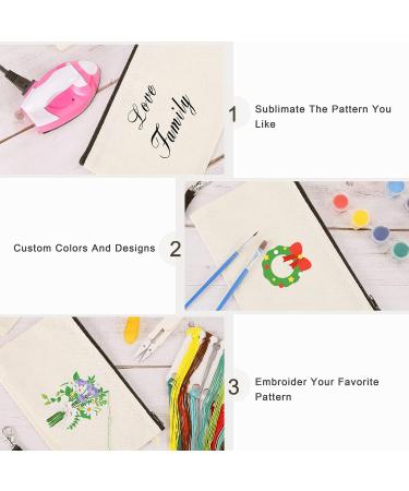 Sntieecr Sublimation Blank Cosmetic Bags with Wristband Lanyards - 10 Pack DIY Makeup & Pencil Bags for Travel - Beige, 8.3 x 5.1 Inch - Buy Online on SooperMarket.com