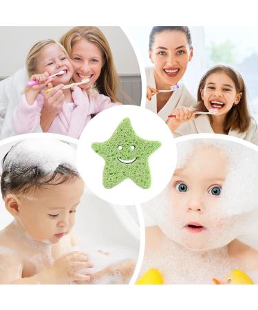 Toseky Kids Bath Sponge | Soft Baby Body Wash Scrubber Wood Pulp Sponge | Shower Sponge Dead Skin Remover Cute Shower Brush Bath Supplies for Toddler Kids Baby Green - Buy Online on SooperMarket.com