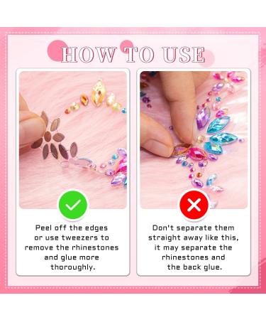 Self-Adhesive Rhinestone Face Jewels - 6 Sheets Multi-color Face Stickers for Women and Girls - DIY Makeup Gems and Nail Art Decorations - Buy Online on SooperMarket.com