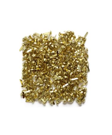 LGEGE 200 Pcs Gold Tone Color Mini Metal Round Brads Craft DIY Paper Fasteners Scrapbooking Decoration Embellishment