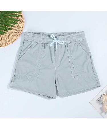 Ronony Women's Sports Shorts - Casual Running Pants Pajama Shorts with Pockets & Cord Stain | 3XL Gray - Buy Online on SooperMarket.com