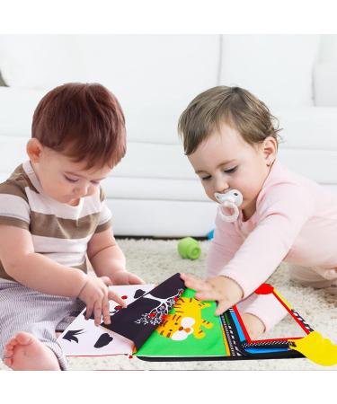 Lypsochaat Baby Mirror Toys with Crackling Bite Ring - Montessori Sensory Educational Toy for 0-6 Months - Foldable Black and White Baby Gift - Buy Online on SooperMarket.com