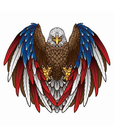 Dopetattoo America Flag 6 Sheets Temporary Tattoos for Men Adults Eagle with America Flag July 4th Independent Day Temporary Tattoo for Women Neck Arm Chest for Woman