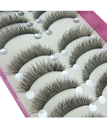 Bluelans 10 Pairs Long Cross False Eyelashes - Thick Black Fake Eyelashes for Stunning Eyes | International Shipping Available - Buy Online on SooperMarket.com