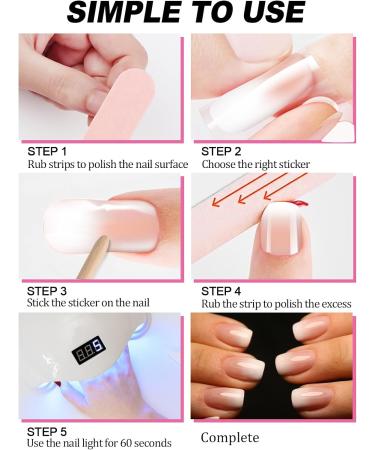 Kalolary 20PCS Nail Gel Polish Strips - White Transparent | Self-Adhesive Wrap Stickers for Cured Gel Nails | UV/LED Lamp Required - Buy Online on SooperMarket.com