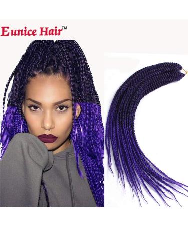 6 Packs Eunice Hair Long Braids Extensions 24 Inch - T1B/Purple Kanecalon for DIY Crochet - 100g/Pack - Buy Online on SooperMarket.com