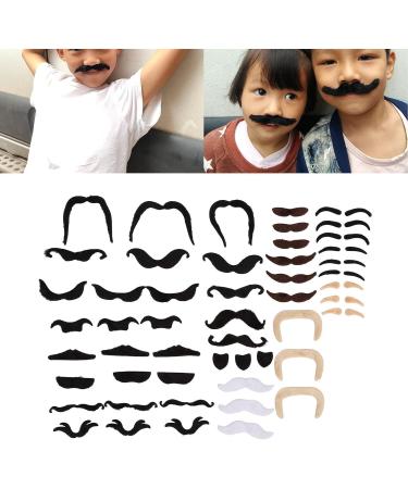 Self Adhesive Fake Eyebrows Beard 60 Pcs Moustache and Eyebrows Stick on Fake Eyebrows and Moustache Kit for Old Man Dress Up Grandpa Costume Accessories - Buy Online on SooperMarket.com