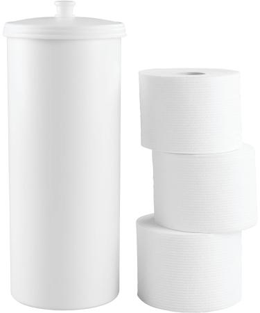 InterDesign Plastic Holder The Kent Collection 3 Rolls of Toilet Paper - White