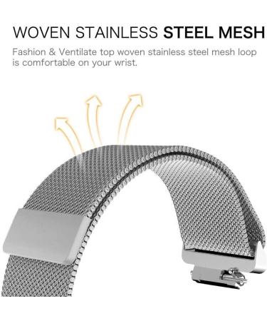 Stainless Steel Bands for Fitbit Versa 3 & Sense - Black Midsize - Buy Online on SooperMarket.com