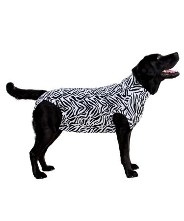 MPS Medical Pet Shirt Dog Surgery Recovery Suit Zebra-Print Medium + Medium+ (plus)