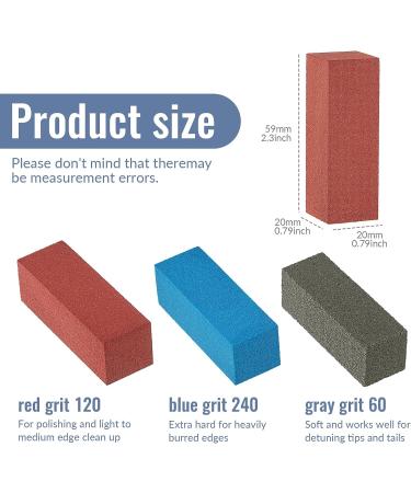 Patelai 3 Pcs Gummy Rubber Edge Tuning Stones Trio - Ski Snowboard Tuning Equipment - Red Gray Blue - 59 x 20 x 20 mm - Buy Online on SooperMarket.com