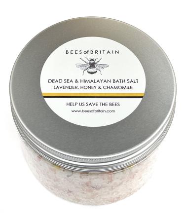 Bees of Britain - 100% natural bathing salt - Himalaya salt from Punjab Pakistan with lavender honey & chamomile.We donate 5% of our profit to save bees and pollinators.450g