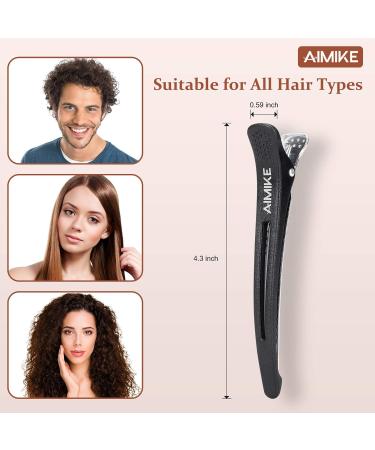 Aimike 6pcs Professional Hair Clips for Styling Sectioning - Non-Slip Duck Billed Clips for Salon and Home Hair Cutting - Black 10.9cm - Buy Online on SooperMarket.com