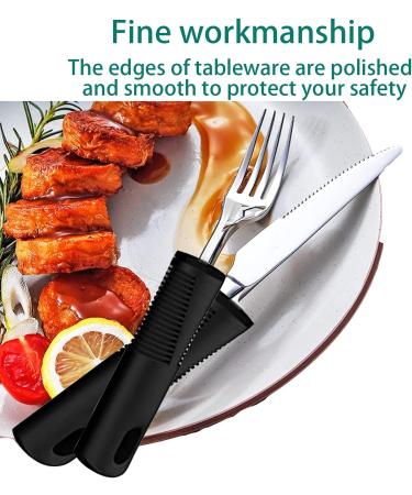 Healthman Adaptive Tableware 4-pieces Dinnerware with Non-Slip Handle Suitable for People with Inconvenient Hands and The Elderly Weightless Adaptive Eating Flatware - Buy Online on SooperMarket.com