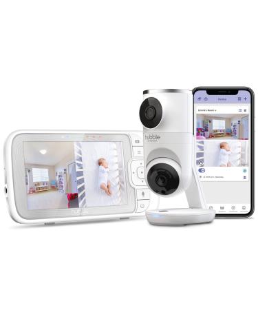 Hubble Connected Dual Vision Smart HD Dual Camera Baby Monitor, 5" Screen, Nursery Pal Remote Pan Tilt Zoom, 2-Way Talk, AI Motion Tracking, Night Vision, Room Temperature Sensor, WiFi Baby Camera