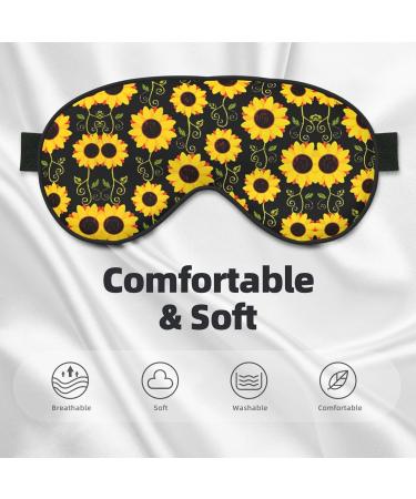 Buy SSIMOO Cute Sunflower Soft Sleep Eye Mask - Breathable Travel Eye Patch for Relaxation (Black) - International Shipping Available - Buy Online on SooperMarket.com
