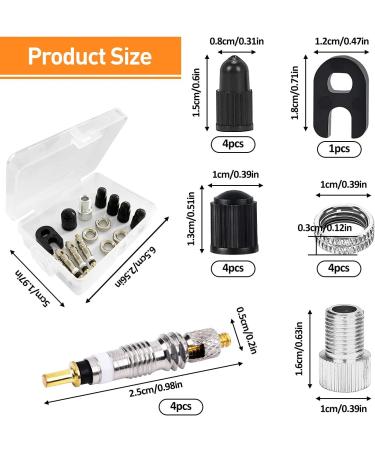 Buy Aobetak 15 Parts French Bicycle Valve Adapter Set - Sclaverand Valve Replacement Set with Insert Key Cap & Auto-Valve Adapter | International Shipping - Buy Online on SooperMarket.com