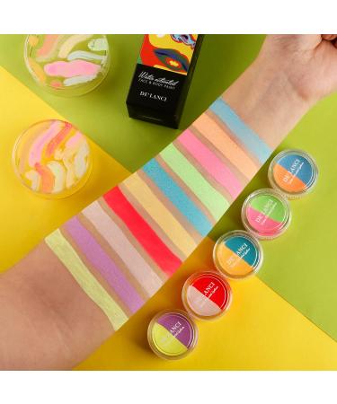 Ecofavor Water Activated UV Reactive Pastel Cake Eyeliner - 10 Colors Hydra Eye Liner for Face & Body - Glow in Blacklight for Halloween & Club Makeup - Buy Online on SooperMarket.com