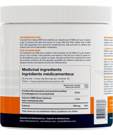 Blonyx HMB + Creatine Supplement - 3g Daily HMB for Enhanced Strength Power & Recovery Ideal for High-Intensity Athletes 30-Day Supply - Buy Online on SooperMarket.com