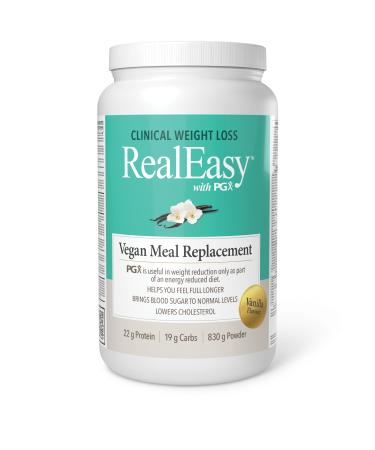 RealEasy with PGX Vegan Protein Meal Replacement Shake Vanilla Flavour 830g Helps you Feel Full Longer. 22g Protein per Serving