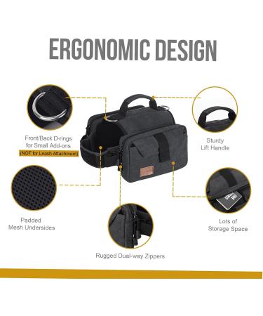 OneTigris Hoppy Camper 2.0 Dog Backpack for M/L Size Dogs - Tear-Resistant Camping & Hiking Pack (Medium Black) - Buy Online on SooperMarket.com