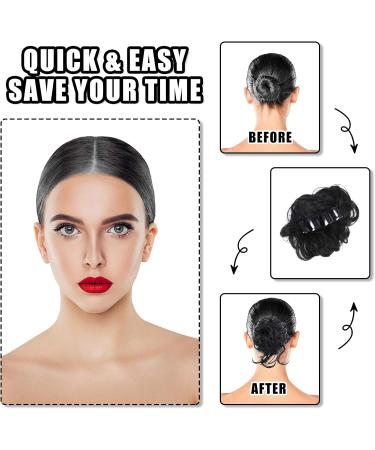 Long beard ball head wig bun grab clip Fluffy natural scrunchie bridal cocktail hairpin Messy Hair Bun Extensions Curly Wavy Hair Scrunchies Ponytail Hair Extensions (Natural Black) - Buy Online on SooperMarket.com