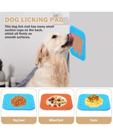 3 Pcs Licky Mats for Dogs 2 Dog Lick Mats with 1 Silicone Spatula Dog Lick Pad with Strong Suction Suitable for Pet Bathing Grooming Training 2 PCS (1 PCS Blue + 1 PCS Orange) - Buy Online on SooperMarket.com