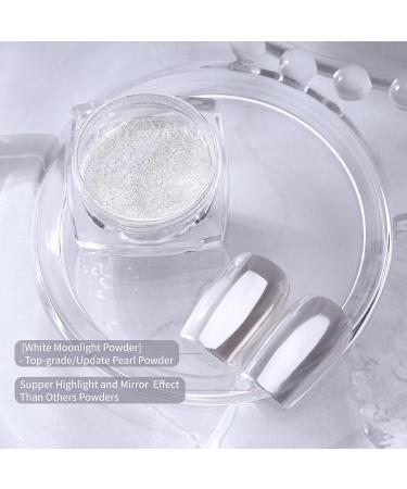 Buy PrettyDiva White Moonlight Powder - Pearlescent Chrome Nail Art 0.2g | International Shipping - Buy Online on SooperMarket.com