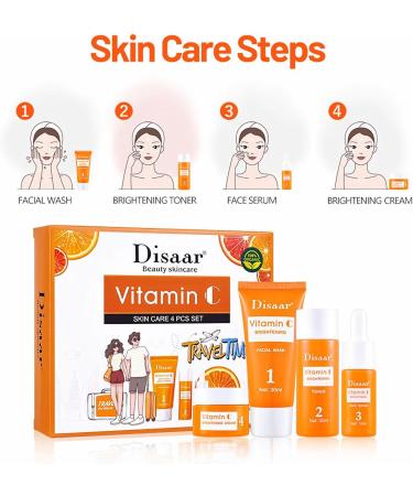 mercham Skincare Set Gifts for Teenage Girls-Vitamin C Serum for Womens Gift Sets Includes Cleanser-Toner-Serum-Face Cream Moisturizing & Brightening Facial Kit Preppy Skincare Set - All Skin Types - Buy Online on SooperMarket.com