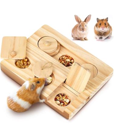 Bohrma guinea pig toys Hamster Accessory Set toy for hamsters made of wood Small animal toys 6 in 1 wooden toy for feed search suitable for guinea pigs rabbits chinchillas hamster