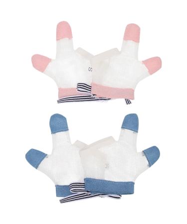 Healvian Kids Tools Kids Tools Kids Tools Baby Stop Thumb Sucking Kid Infant Stop Thumb Sucking Kit Soft Mesh Fabric Stop Sucking Glove No Scratch Breathable Finger Thumb Protector S 2 Pairs Mittens Small