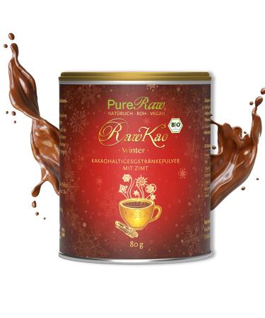 Makao winter cocoa cinnamon maca lucuma carob (organic raw vegan) drinking chocolate without sugar hot chocolate Christmas drink Christmas drink superfood hot chocolate cacao drink powder |Pureeraw 80g Makao Winter (cinnamon) 80 g (1 Pack)
